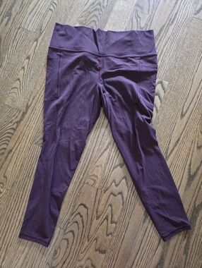 Athleta Spiced Cabernet Salutation Stash II High-Waist Leggings Maroon Burgundy